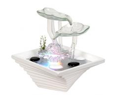 ZenLight SCFV2FW Flower - Fontana per Interni, 24 x 24 x 27 cm, Colore: Bianco