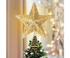 Puntale per Albero di Natale Funzionamento a Spina a Forma di Stella Binwee