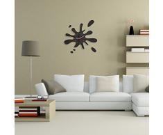 FLEXISTYLE Grande Orologio da Parete Moderno LA Macchia Marrone Scuro (Wenge)