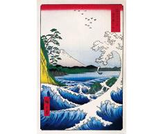 1art1 Utagawa Hiroshige Poster XXL Vista del Monte Fuji dal Punto di Satta, 1859 De Trentasei Vedute del Monte Fuji Stampa Geante 120x80 cm