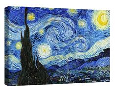 canvashop Quadri moderni soggiorno Van Gogh la Notte Stellata cm 50x35 Quadro su tela canvas stampe da parete arredo casa dipinti famosi