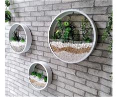3 X Fioriera Sospesa Rotonda, Porta Piante Da Parete Terrario In Metallo Piante Ad Aria Vasi Moderni Fioriere Contenitore Verticale Stand Cesto Succulento Scatole Di Fiori Parete Decor Per Casa,Bar