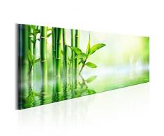 murando Quadro 135x45 cm - 1 Pezzo Stampa su Tela in TNT XXL Immagini Moderni Murale Fotografia Grafica Decorazione da Parete Natura Bambu Feng Shui Spa Acqua Verde b-B-0208-b-a