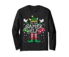 Gamer Elf - Pigiama natalizio divertente da gioco con famiglia Maglia a Manica