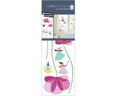 Nouvelles Images Adesivi elettrostatici decorativi per vetri finestre, per bambini, con fate e fiori