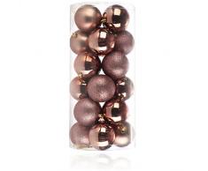 COM-FOUR® 24x palline di Natale, palline di Natale in plastica per lalbero di Natale, addobbi per lalbero di Natale con ciondoli