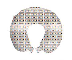 ABAKUHAUS Carnevale Cuscino da Viaggio, Vivid Bandiere Bunting partito, Accessorio in Schiuma di Memoria per Viaggio, 30 cm x 30 cm, Multicolore