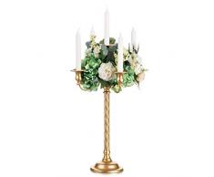 Sziqiqi 53cm Vintage Candelabri Portacandele Oro - Grande Candelabro in Metallo per Tavolo Centrotavola Matrimonio Battesimo Festa Compleanno Nozze Natale Comunione Pasqua Avvento Capodanno
