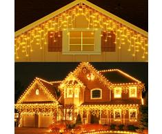 Luci Natale Esterno Cascata, 21M 320LED Tenda Iuminosa，Collegare , Luce Stringa Catena Luminose con 8 Modalità ,Luci Natalizie Decorazioni per Natale finestra, Porta, Patio, Giardino, BalconeXL04E
