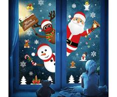Cozyan Natale Vetrofanie Finestra Sticker Addobbi Adesivi per Finestre Vetrofanie Fiocchi di Neve per Natale Finestra Vetrina Decorazioni natalizie per la casa Vetrofanie saldi Fiocco di Neve Stickers
