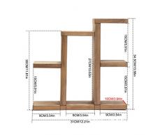 Forweilai Legno Scaffale a Scala Portafiori da Interno Ripiani Fioriera a Scala in Legno Scaffale Porta-Fiori da Interno per Portavasi Fioriera Decorazione - (caffè)