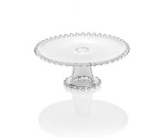 ALZATA PER DOLCI in vetro con decorazione a gocce dimensione 27x11h cm - OTTIMO PER PRESENTAZIONI E CENE CON OSPITI