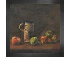 1art1 Vincent Van Gogh Stampa dArte e Cornice (MDF) - Natura Morta con Boccale di Birra E Frutta, 1881 (40 x 40cm)