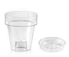 VASO TRASPARENTE PORTO CON SUPPORTO PER ORCHIDEE DIAMETRO CM 16 COMPLETO DI SOTTOVASO (3)