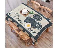 Moderna Cotone Lino Anti-Macchia Tovaglie,Cinema, disegno del manifesto di Grunge con scritte e proiezioni del cinema con corn,tovaglia rettangolare in cotone e lino, per cucina e esterni, 140*200cm