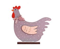 Dantazz Decorazioni Pasquali in Legno, Coniglio Pasquale Decorazioni per la Tavola, Decorazioni Pasquali per la Casa, Pasqua Legno Gallina Gallo Regali, Addobbi Pasquali per Vetrine, 17 x 8 cm (B)