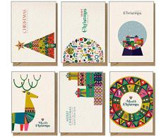 the lazy panda card company 48 biglietti di Natale riciclati, ecologici, stile scandinavo