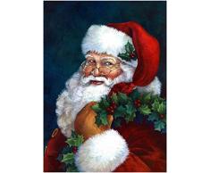 Poster su tela per pittura artistica – Quadro su tela di Natale con Babbo Natale Poster e Stampe Decorazione natalizia Immagini per parete soggiorno – 58 x 80 cm – senza cornice
