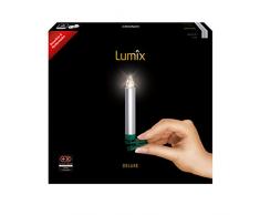 Krinner Lumix Deluxe Set base, 10 candele LED per albero di Natale con telecomando a infrarossi, argento 74344