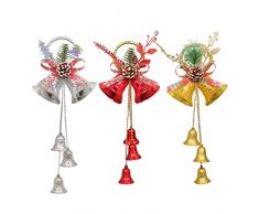 Counius 3 Pezzi Campana di Natale,Campanelle Albero di Natale, Campane Decorative,Jingle Bells di Natale Decorativo,Campane di Decorative per LAlbero di Natale