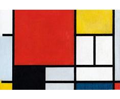 1art1 Piet Mondrian - Composizione con Piano Rosso Grande, 1921 Poster Stampa Geante XXL (120 x 80cm)