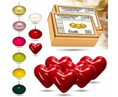 CANDLE HARMONY© Candele galleggianti 6 PEZZI O 40 mm con petali di rosa GRATIS Colori festivi Candela galleggiante Candele di Natale Compleanno San Valentino Pasqua Candles (Cuore)