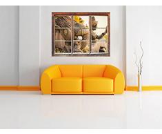 Elephant divinità nella finestra di Thailandia dimensioni Wall Sticker 3D: Decorazione della parete 92x62cm 3D adesivi da parete decalcomanie
