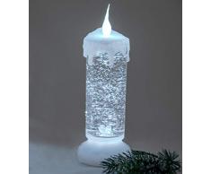 Decorazione candela con luce e acqua, 24 cm, bianco