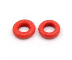 Pandahall 100PCS Perline in Legno Perline per Bigiotteria Perline Colorate, Ciambella, Colore Misto, Tinto, Senza Piombo, circa 15mm di Diametro, 4mm di Spessore, Foro: 8mm