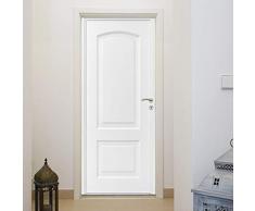 murimage Carta Parati Porta Semplice 3D 86 x 200 cm Include Colla Poster Wallpaper Bianco Portone Anta Ingresso Entrata Uscio Cancello Fotomurali