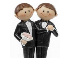 PartyDeco STATUINA Topper SPOSI Uomini Maschio Uomo Matrimonio Civile Decorazione Torta Cake, Colore Nero, PF54