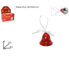 CAMPANA ROSSA NATALE CAMPANELLA NATALIZIA IN CERAMICA 6 CM CON APPENDINO