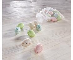 amelex 67 Serie 24 Uova, Decorazione di Pasqua in plastica ai Colori pastelli con compiti Naturali