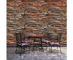 Consalnet 1537P8, Carta da parati effetto muro in pietra, 4 pezzi, 368 x 254 cm