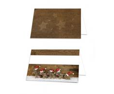 100 pezzi segnaposto da tavolo natalizio a forma di renna rosso bianco marrone segnaposto segnaposto segnaposto da appoggiare come decorazione per offerte di Natale decorazione da tavolo