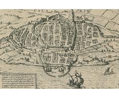 STAMPA su TELA ARROTOLATA Antica visione della città mediterranea di Cagliari in Sardegna anonymous - CAGLIARI | Architettura | Mediterraneo | Europeo | Antico cm_79_X_117