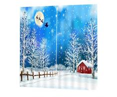 2x Natale Temporizzato Tende Per Porte Finestre Tende Per La Decorazione Natalizia - #10, 150x166cm