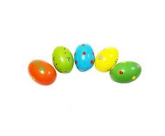 YZLSM 5pcs Strumenti Musicali Per Bambino Shakers Uova Colorate Percussione Di Legno Strumenti Musicali Per I Più Piccoli Bambini Di Legno a Percussione Uovo Di Legno