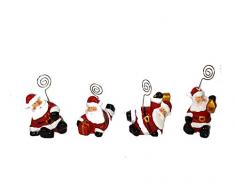 Aurora Store 12 Porta bigliettini segnaposto Babbo Natale Portabigliettini 4,5x6,5x10 cm Natalizio Mini bomboniera 4 assortimenti