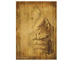 Kaicysag Mappa del Mondo Vintage Decorazioni per La Casa Poster Antico Dettagliato Poster di Stoffa Vintage Mappamondo Mappa Nautica del Vecchio Mondo Regalo Senza Cornice 50X70Cm 3732G