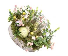 jojofuny Muschio Anello Pasqua Decorazioni Candela Estate Tealight Primavera Fiore Camera Squisito Matrimonio Giorno Artificiale Decorativo Tavolo Candeliere Base Centrale Simulazione