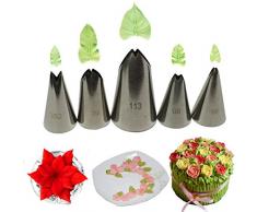 BrilliantDay Set di 5 Pezzi Ugello in Acciaio Inossidabile Decorazione Pasticceria - per Decorazione Pasticceria, Pasticceria Kit Torte, Dolci Cupcake, Utensili Pasticceria#1
