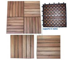 PAVIMENTO 5 PEZZI PIASTRELLE IN LEGNO 30X30 PER ARREDO ESTERNO GIARDINO