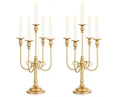 Sziqiqi 50cm Vintage Candelabri Portacandele Oro - Grande Candelabro in Metallo per Tavolo Centrotavola Matrimonio Battesimo Festa Compleanno Nozze Natale Comunione Pasqua Avvento Capodanno