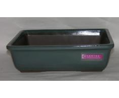 CERTRE Vaso Bonsai Rettangolare 9002 in gres - cm.21X15,5x7 h. - Colore D19 Smaltato (Forniti di Serie con 2 Fori sul Fondo)
