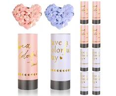 Tubi di Coriandoli, 10 Pz Spara Coriandoli di Carta È Facile da Usare grazie al suo Design Rotante, Coriandoli colorati per compleanno per Matrimonio/Compleanno/Festa, Tubi Coriandoli Laurea(2 Colori)