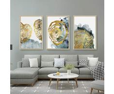jjshily Quadri Moderni Atmosfera Moderna Cinese Classica Luce Lusso Casa Moderna Astratto Trittico Soggiorno Pittura Decorativa Senza Telaio-60X80