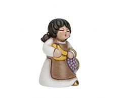 THUNÂ® - Donna con Frutta - Versione Bianca - Statuine Presepe Classico - Ceramica - I Classici
