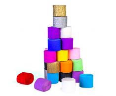 FVCENT 30 Rotoli di Carta crespa Stelle filanti Stelle filanti Decorazioni di Carta Colori Assortiti per Feste di Compleanno Concerti di Nozze e Vari Festival