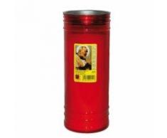 CERO VOTIVO PADRE PIO ROSSO MAXI CM. 8x24